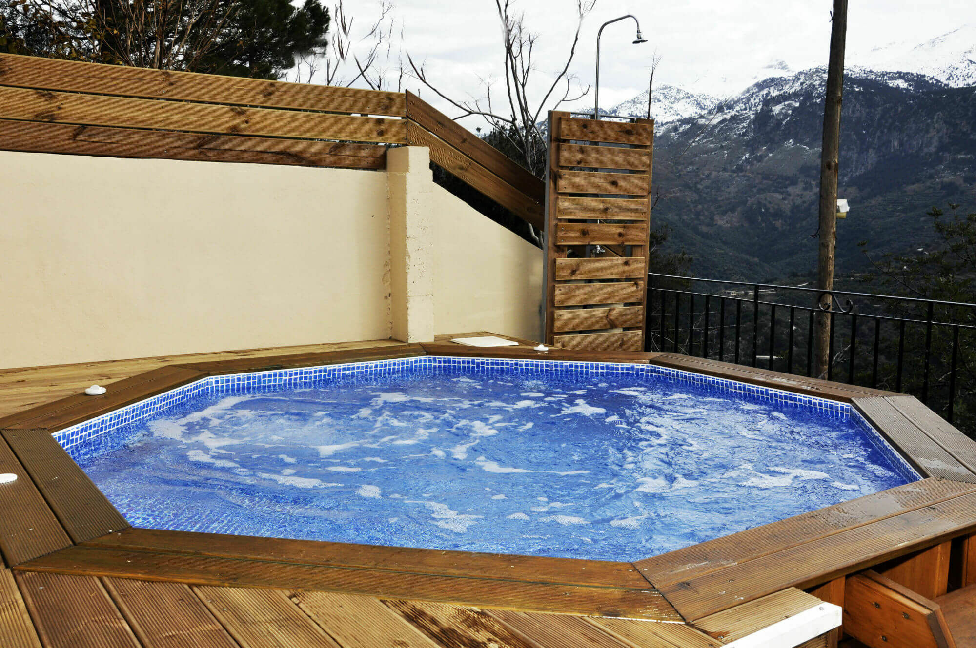 Villa Lakki Heated Round Pool Jacuzzi Lakkoi Exterior photo